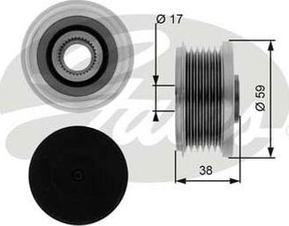 GATES-AU OAP7077 - Puleggia cinghia, Alternatore www.autoricambit.com