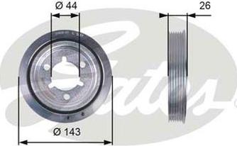 GATES-AU TVD1055 - Puleggia cinghia, Albero a gomiti www.autoricambit.com