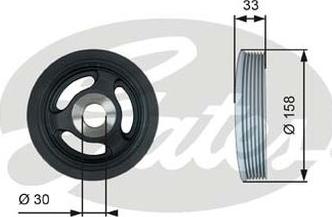 GATES-AU TVD1061 - Puleggia cinghia, Albero a gomiti www.autoricambit.com