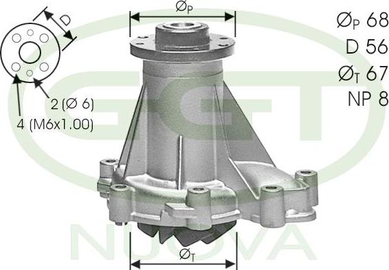 GGT PA10516 - Pompa acqua www.autoricambit.com