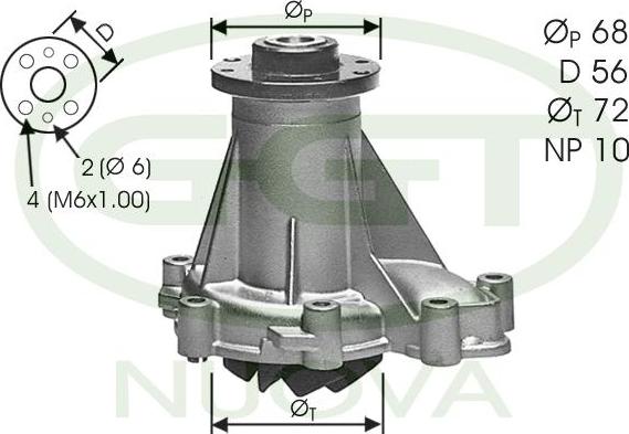 GGT PA11134 - Pompa acqua www.autoricambit.com