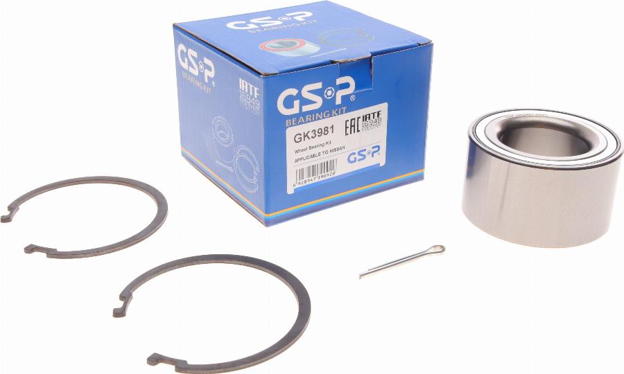 GSP GK3981 - Kit cuscinetto ruota www.autoricambit.com