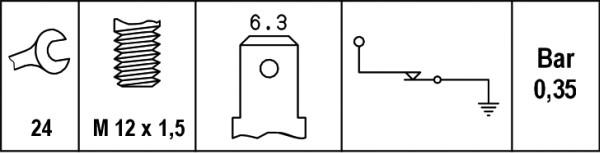 HELLA 6ZL 003 259-121 - Sensore, Pressione olio www.autoricambit.com