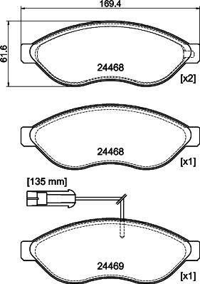 HELLA 8DB 355 044-451 - Kit pastiglie freno, Freno a disco www.autoricambit.com