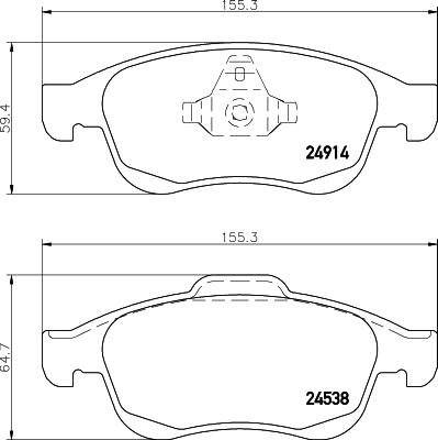 HELLA 8DB 355 045-491 - Kit pastiglie freno, Freno a disco www.autoricambit.com