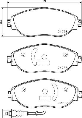 HELLA 8DB 355 045-691 - Kit pastiglie freno, Freno a disco www.autoricambit.com