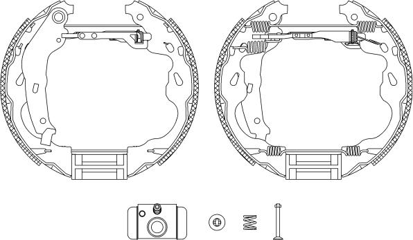 HELLA 8DB 355 004-931 - Kit freno, freni a tamburo www.autoricambit.com