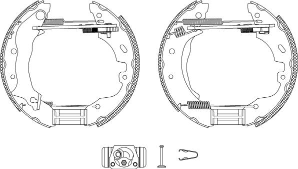 HELLA 8DB 355 004-091 - Kit freno, freni a tamburo www.autoricambit.com