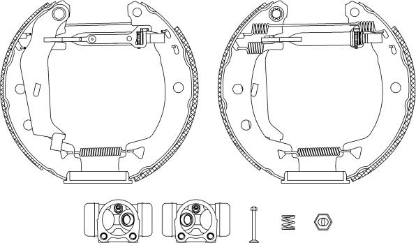 HELLA 8DB 355 004-011 - Kit freno, freni a tamburo www.autoricambit.com