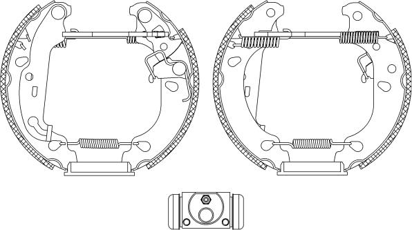 HELLA 8DB 355 004-811 - Kit freno, freni a tamburo www.autoricambit.com