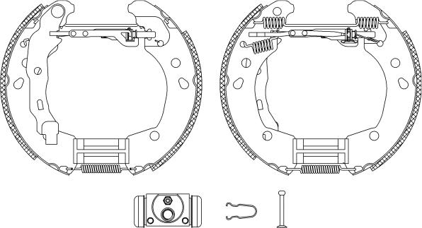 HELLA 8DB 355 004-821 - Kit freno, freni a tamburo www.autoricambit.com