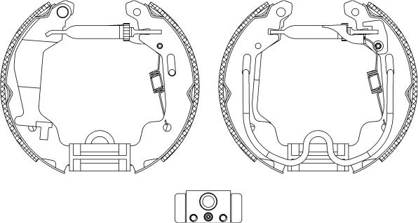 HELLA 8DB 355 004-781 - Kit freno, freni a tamburo www.autoricambit.com