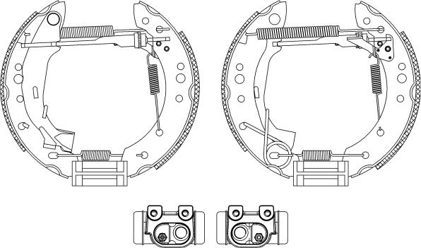 HELLA 8DB 355 004-731 - Kit freno, freni a tamburo www.autoricambit.com