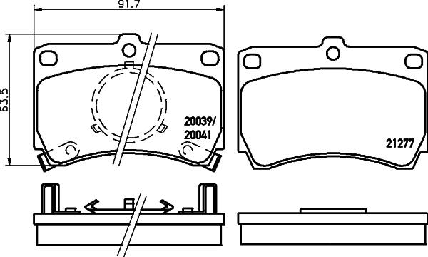 HELLA 8DB 355 029-221 - Kit pastiglie freno, Freno a disco www.autoricambit.com