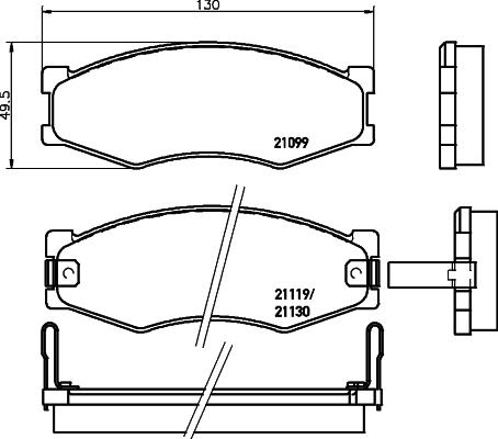 HELLA 8DB 355 005-621 - Kit pastiglie freno, Freno a disco www.autoricambit.com