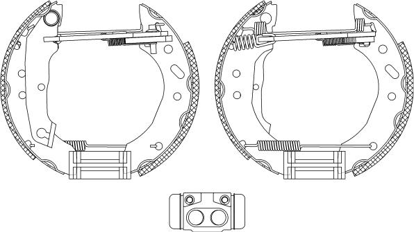 HELLA 8DB 355 005-011 - Kit freno, freni a tamburo www.autoricambit.com