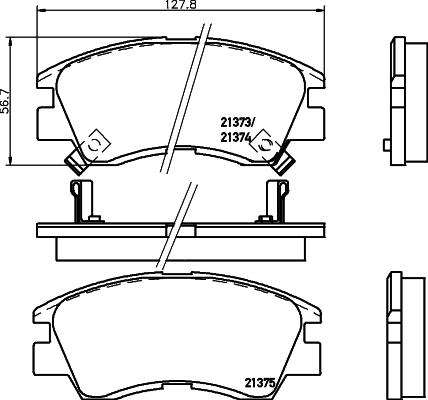 HELLA 8DB 355 005-781 - Kit pastiglie freno, Freno a disco www.autoricambit.com