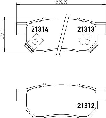 HELLA 8DB 355 005-731 - Kit pastiglie freno, Freno a disco www.autoricambit.com