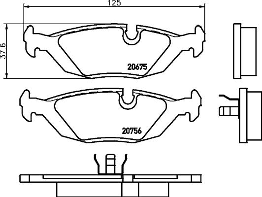 HELLA 8DB 355 006-041 - Kit pastiglie freno, Freno a disco www.autoricambit.com