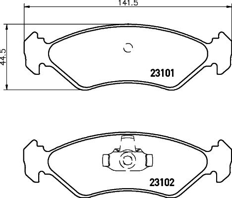 HELLA 8DB 355 008-051 - Kit pastiglie freno, Freno a disco www.autoricambit.com