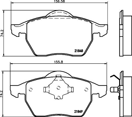 HELLA 8DB 355 008-001 - Kit pastiglie freno, Freno a disco www.autoricambit.com