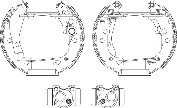 HELLA 8DB 355 003-931 - Kit freno, freni a tamburo www.autoricambit.com