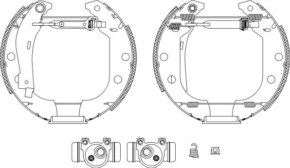 HELLA 8DB 355 003-691 - Kit freno, freni a tamburo www.autoricambit.com