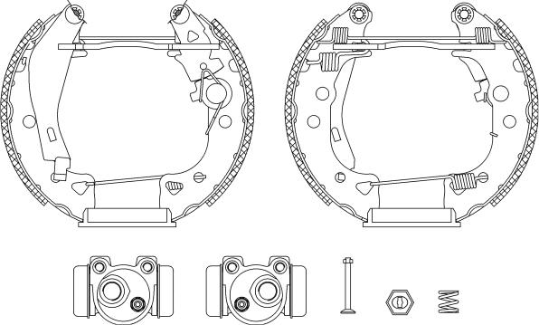 HELLA 8DB 355 003-611 - Kit freno, freni a tamburo www.autoricambit.com