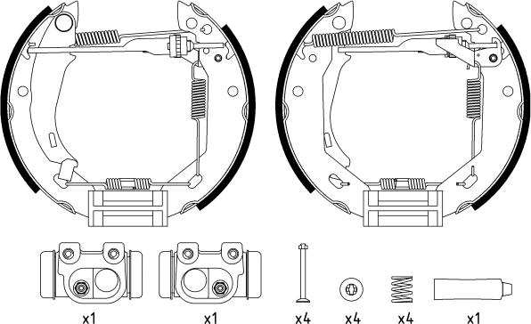 HELLA 8DB 355 003-881 - Kit freno, freni a tamburo www.autoricambit.com