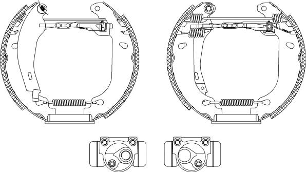 HELLA 8DB 355 003-701 - Kit freno, freni a tamburo www.autoricambit.com