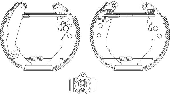 HELLA 8DB 355 003-781 - Kit freno, freni a tamburo www.autoricambit.com