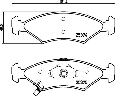 HELLA 8DB 355 019-891 - Kit pastiglie freno, Freno a disco www.autoricambit.com