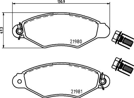 HELLA 8DB 355 019-311 - Kit pastiglie freno, Freno a disco www.autoricambit.com