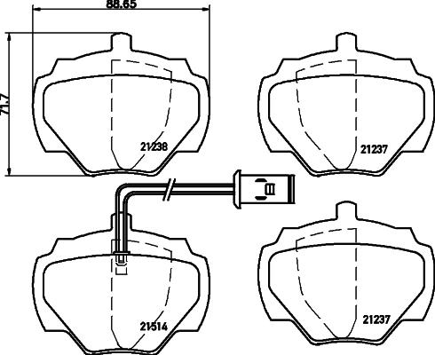 HELLA 8DB 355 019-241 - Kit pastiglie freno, Freno a disco www.autoricambit.com