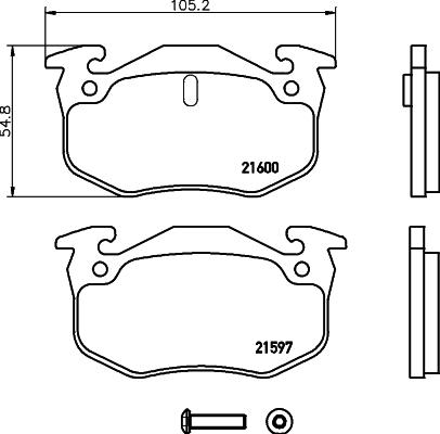 HELLA 8DB 355 019-221 - Kit pastiglie freno, Freno a disco www.autoricambit.com