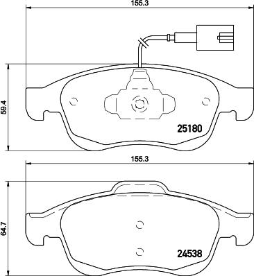 HELLA 8DB 355 015-521 - Kit pastiglie freno, Freno a disco www.autoricambit.com