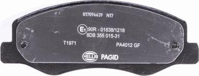 HELLA 8DB 355 015-311 - Kit pastiglie freno, Freno a disco www.autoricambit.com