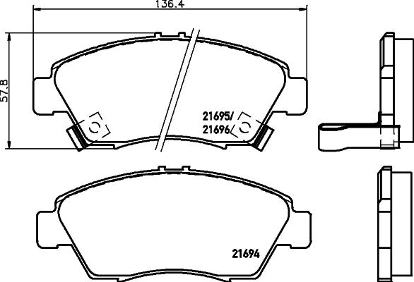 HELLA 8DB 355 027-201 - Kit pastiglie freno, Freno a disco www.autoricambit.com