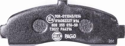 HELLA 8DB 355 016-501 - Kit pastiglie freno, Freno a disco www.autoricambit.com