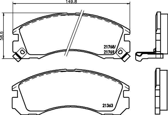 HELLA 8DB 355 024-561 - Kit pastiglie freno, Freno a disco www.autoricambit.com