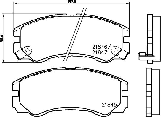 HELLA 8DB 355 016-611 - Kit pastiglie freno, Freno a disco www.autoricambit.com