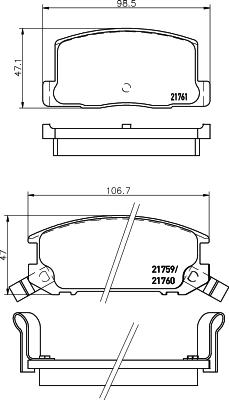 HELLA 8DB 355 016-741 - Kit pastiglie freno, Freno a disco www.autoricambit.com