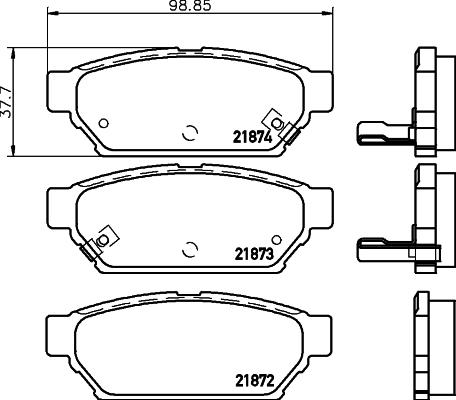 HELLA 8DB 355 016-701 - Kit pastiglie freno, Freno a disco www.autoricambit.com