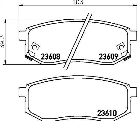 HELLA 8DB 355 010-011 - Kit pastiglie freno, Freno a disco www.autoricambit.com