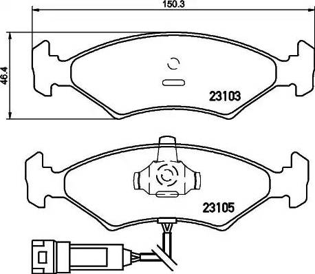 HELLA 8DB 355 010-301 - Kit pastiglie freno, Freno a disco www.autoricambit.com