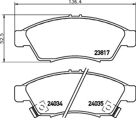 HELLA 8DB 355 011-081 - Kit pastiglie freno, Freno a disco www.autoricambit.com