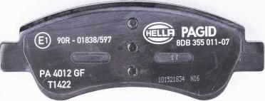 HELLA 8DB 355 011-071 - Kit pastiglie freno, Freno a disco www.autoricambit.com