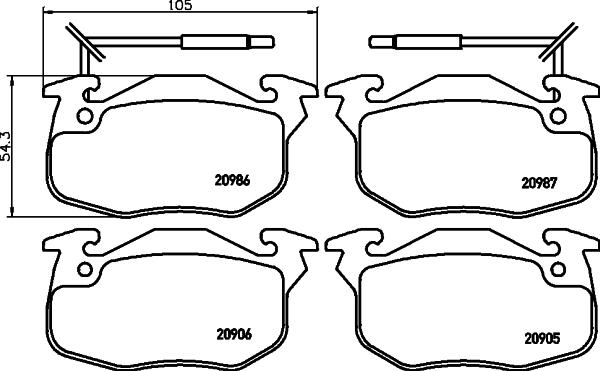 HELLA 8DB 355 018-961 - Kit pastiglie freno, Freno a disco www.autoricambit.com