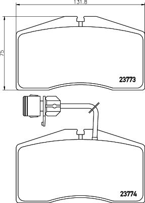 HELLA 8DB 355 018-491 - Kit pastiglie freno, Freno a disco www.autoricambit.com