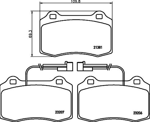 HELLA 8DB 355 018-421 - Kit pastiglie freno, Freno a disco www.autoricambit.com